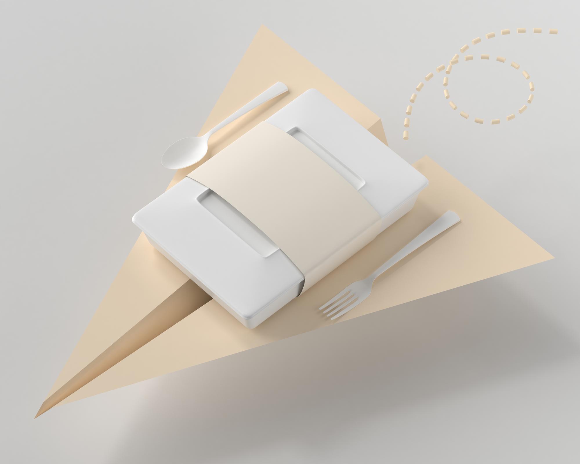 Set of packaged culinary kits on white surface